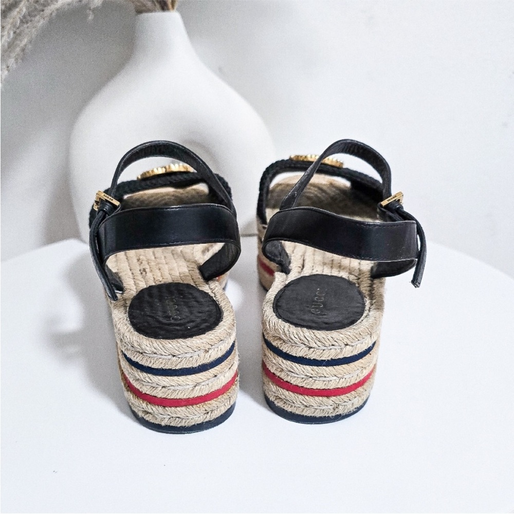 Gucci GG crochet espadrille platform sandals - Picture 9 of 11